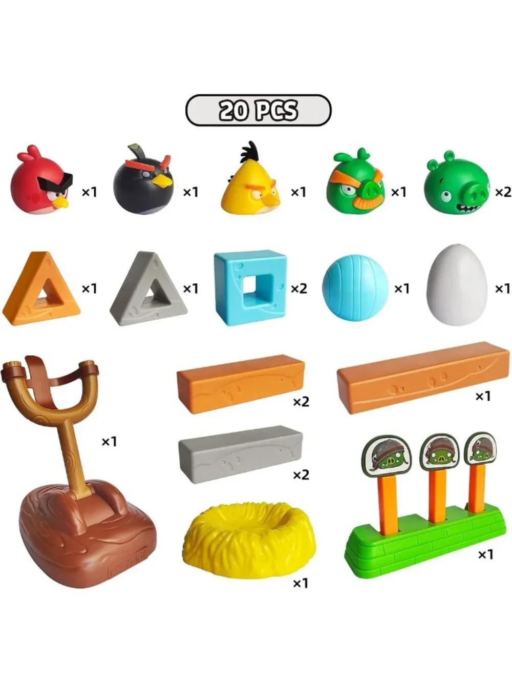 Angry Birds Building Blocks Playset - Catapult & Slingshot Construction Toy